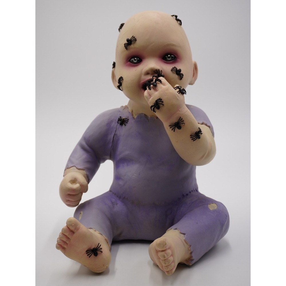 RARE Spirit Halloween Biter Billie Zombie Baby Eating Spiders Horror Doll Prop